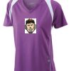  James & Nicholson Ladies' Running-T (paars/wit) Thumbnail