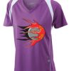  James & Nicholson Ladies' Running-T (paars/wit) Thumbnail