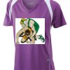  James & Nicholson Ladies' Running-T (paars/wit) Thumbnail