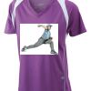  James & Nicholson Ladies' Running-T (paars/wit) Thumbnail