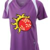  James & Nicholson Ladies' Running-T (paars/wit) Thumbnail