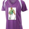  James & Nicholson Ladies' Running-T (paars/wit) Thumbnail