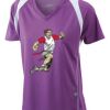  James & Nicholson Ladies' Running-T (paars/wit) Thumbnail