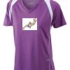  James & Nicholson Ladies' Running-T (paars/wit) Thumbnail