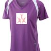  James & Nicholson Ladies' Running-T (paars/wit) Thumbnail