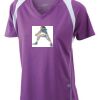  James & Nicholson Ladies' Running-T (paars/wit) Thumbnail