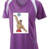  James & Nicholson Ladies' Running-T (paars/wit) Thumbnail