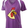  James & Nicholson Ladies' Running-T (paars/wit) Thumbnail