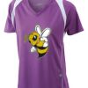  James & Nicholson Ladies' Running-T (paars/wit) Thumbnail