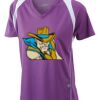  James & Nicholson Ladies' Running-T (paars/wit) Thumbnail