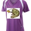  James & Nicholson Ladies' Running-T (paars/wit) Thumbnail