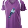  James & Nicholson Ladies' Running-T (paars/wit) Thumbnail