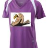  James & Nicholson Ladies' Running-T (paars/wit) Thumbnail