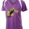  James & Nicholson Ladies' Running-T (paars/wit) Thumbnail
