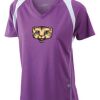  James & Nicholson Ladies' Running-T (paars/wit) Thumbnail