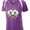  James & Nicholson Ladies' Running-T (paars/wit) Thumbnail