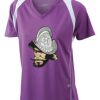  James & Nicholson Ladies' Running-T (paars/wit) Thumbnail