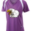  James & Nicholson Ladies' Running-T (paars/wit) Thumbnail