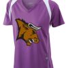  James & Nicholson Ladies' Running-T (paars/wit) Thumbnail