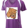  James & Nicholson Ladies' Running-T (paars/wit) Thumbnail