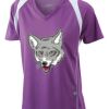  James & Nicholson Ladies' Running-T (paars/wit) Thumbnail