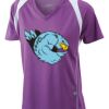  James & Nicholson Ladies' Running-T (paars/wit) Thumbnail