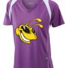  James & Nicholson Ladies' Running-T (paars/wit) Thumbnail