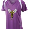  James & Nicholson Ladies' Running-T (paars/wit) Thumbnail