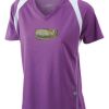  James & Nicholson Ladies' Running-T (paars/wit) Thumbnail