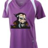  James & Nicholson Ladies' Running-T (paars/wit) Thumbnail