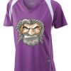  James & Nicholson Ladies' Running-T (paars/wit) Thumbnail