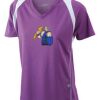  James & Nicholson Ladies' Running-T (paars/wit) Thumbnail