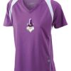 James & Nicholson Ladies' Running-T (paars/wit) Thumbnail