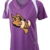  James & Nicholson Ladies' Running-T (paars/wit) Thumbnail