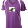 James & Nicholson Ladies' Running-T (paars/wit) Thumbnail