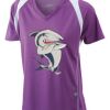  James & Nicholson Ladies' Running-T (paars/wit) Thumbnail