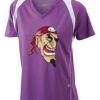  James & Nicholson Ladies' Running-T (paars/wit) Thumbnail
