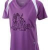  James & Nicholson Ladies' Running-T (paars/wit) Thumbnail