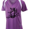 James & Nicholson Ladies' Running-T (paars/wit) Thumbnail