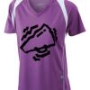  James & Nicholson Ladies' Running-T (paars/wit) Thumbnail