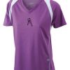  James & Nicholson Ladies' Running-T (paars/wit) Thumbnail