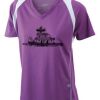  James & Nicholson Ladies' Running-T (paars/wit) Thumbnail