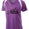  James & Nicholson Ladies' Running-T (paars/wit) Thumbnail